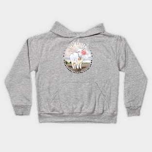 Cute Baby Goat Bubblegum Just Breathe Kids Hoodie